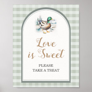 Little Duckling Gingham Baby Shower Liebe ist Swee Poster