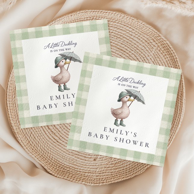 Little Duckling Green Gender Neutral Baby Shower Serviette (Von Creator hochgeladen)