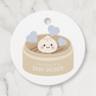 Little Dumpling Blue Baby Dusche Danke Geschenkanhänger