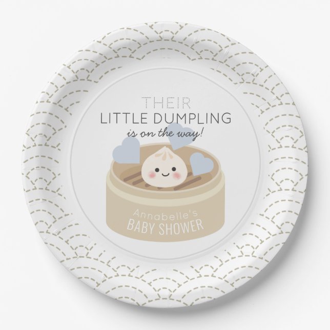 Little Dumpling Blue Baby Duschpapier Teller (Vorderseite)
