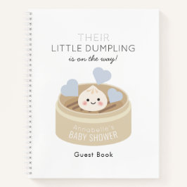 Little Dumpling Blue Baby Shower Gästebuch Notizbuch