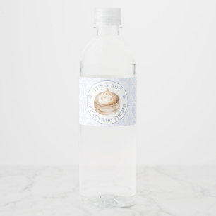 Little Dumpling Blue Es ist eine Baby-Dusche. Wasserflaschenetikett