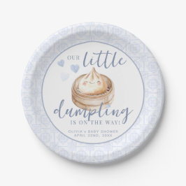 Little Dumpling Blue Watercolor Babyduschpapier Pappteller