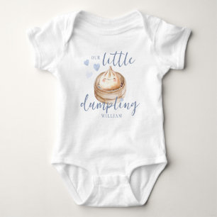 Little Dumpling Blue Watercolor Neugeborener Baby  Baby Strampler