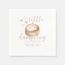 Little Dumpling Pink Watercolor Babydusche Napkin Serviette