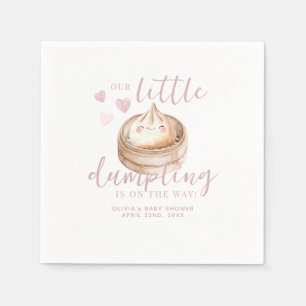 Little Dumpling Pink Watercolor Babydusche Napkin Serviette