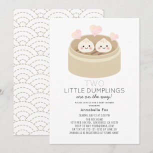Little Dumpling Twins Kinderdusche Einladung