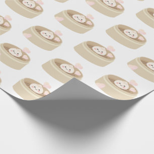 Little Dumpling White Wrapping Paper Geschenkpapier