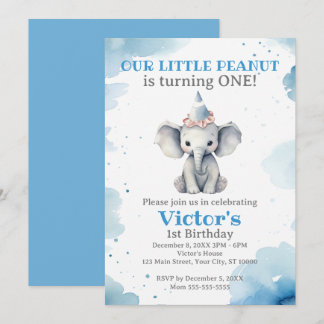 Little Elephant 1. Geburtstag Einladung