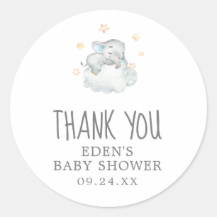 Little Elephant Boy Baby Dusche Vielen Dank für Ih Runder Aufkleber
