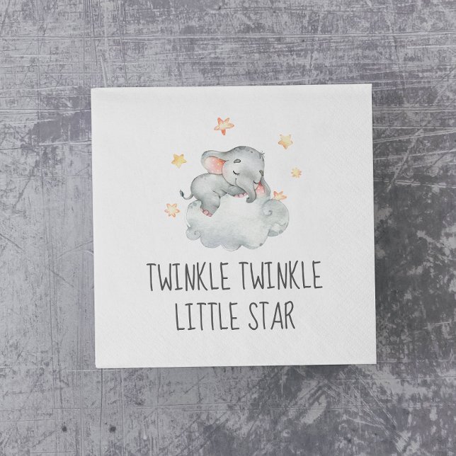 Little Elephant Girl Twinkle Twinkle Little Star Serviette (Von Creator hochgeladen)