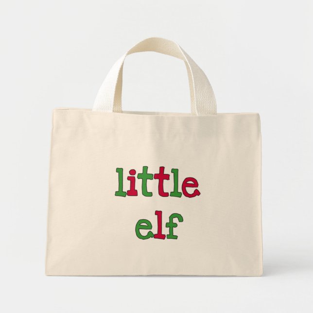 Little Elf T - Shirt und Geschenke Mini Stoffbeutel (Vorne)