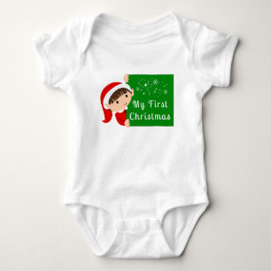 Little Elf's Mein erstes Weihnachts-Weihnachtsgesc Baby Strampler