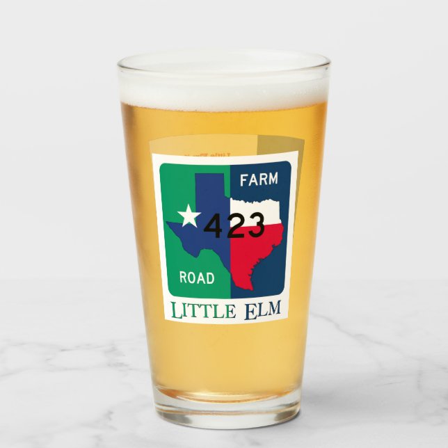 Little Elm, Texas, & FM 423 Rd, Pint Glass Glas (Vorne (Gefüllt))