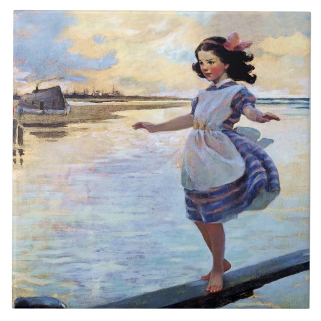 "Little Eml’y" von Jessie Willcox Smith Fliese (Vorderseite)