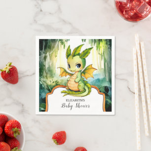 Little Enchanted Dragon Baby Shower Serviette