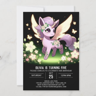 Little Enchanted Unicorn Digital Geburtstag Einladung
