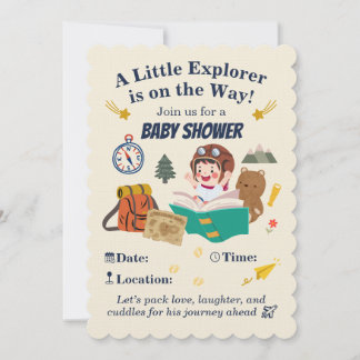 Little Explorer Baby Shower Invitation – Adventure Einladung