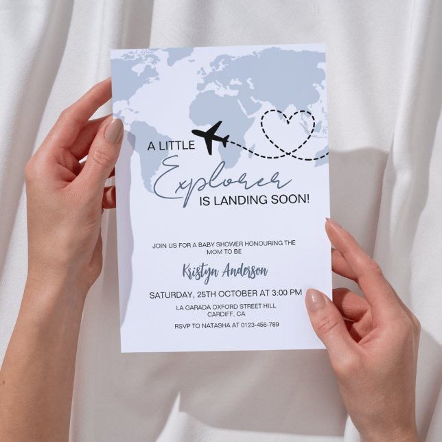 Little Explorer Boy Baby Shower Einladung (Von Creator hochgeladen)