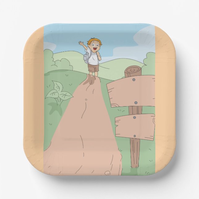 Little Explorer Hiking Adventure Pappteller (Vorderseite)