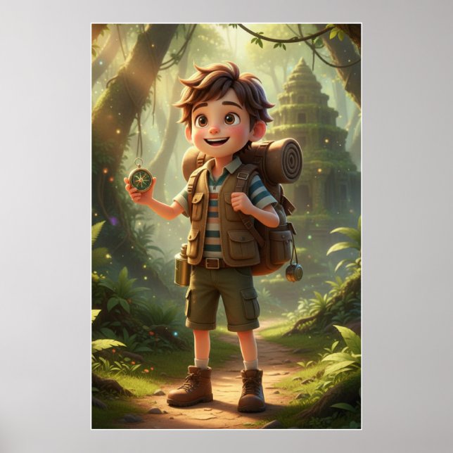 Little Explorer Jungle Adventure Art Poster (Vorne)