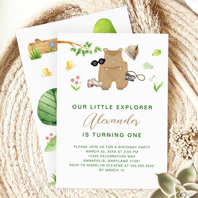 Little Explorer Woodland Forest Hiking Birthday Einladung (Von Creator hochgeladen)