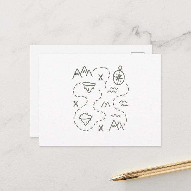 Little Explorer's Schatzkarte Postkarte (Vorderseite/Rückseite Beispiel)