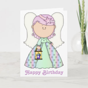 Little Fairy Angel Happy Birthday Card 1b Karte