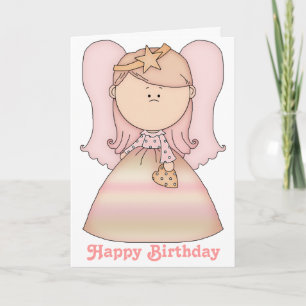 Little Fairy Angel Happy Birthday Card 2b Karte
