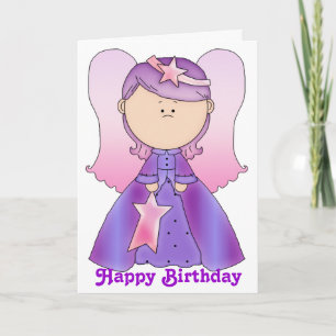 Little Fairy Angel Happy Birthday Card 4 Karte