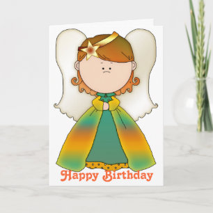 Little Fairy Angel Happy Birthday Card 5b Karte