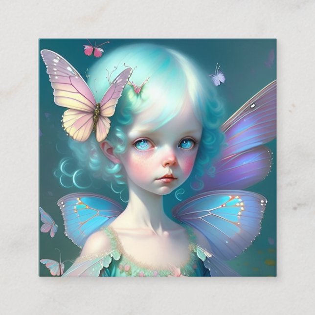 Little Fairy Angels Quadratische Visitenkarte (Vorderseite)
