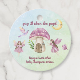 Little Fairy Baby shower - Pop it when she pops! Geschenkanhänger