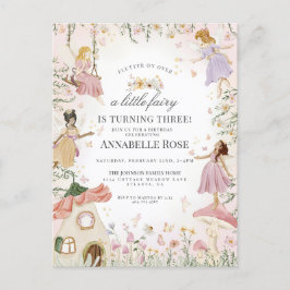 Little Fairy Birthday Enchanted Garden Einladung Postkarte