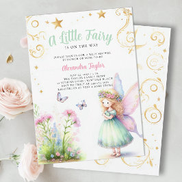 Little Fairy Enchanted Garden Baby Girl Dusche Einladung