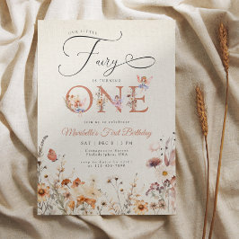 Little Fairy Floral Fall Garden Erster Geburtstag Einladung