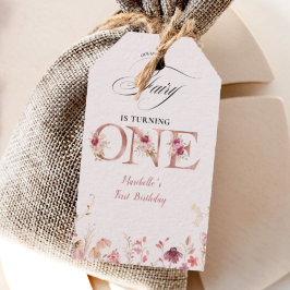 Little Fairy Floral Garden First Birthday  Geschenkanhänger