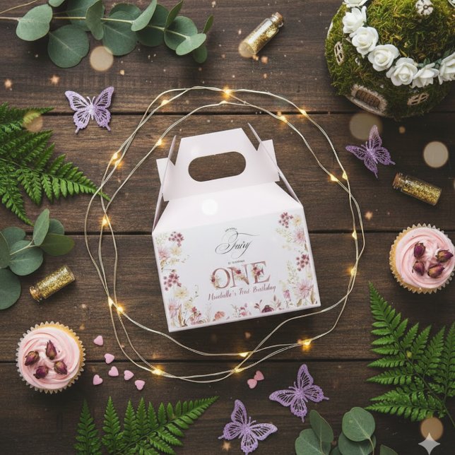 Little Fairy Floral Garden First Birthday  Geschenkschachtel (Von Creator hochgeladen)