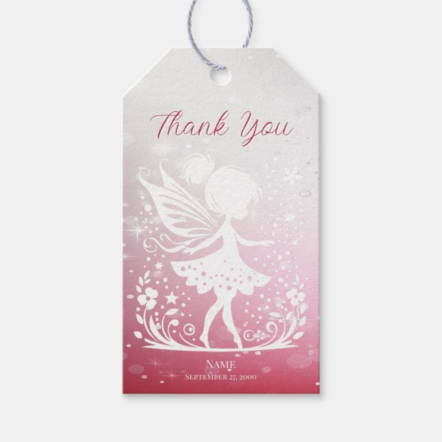 Little Fairy Floral Gift Tag Geschenkanhänger (Vorderseite)