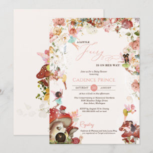 Little Fairy Garden Bloom Baby Girl Dusche Einladung
