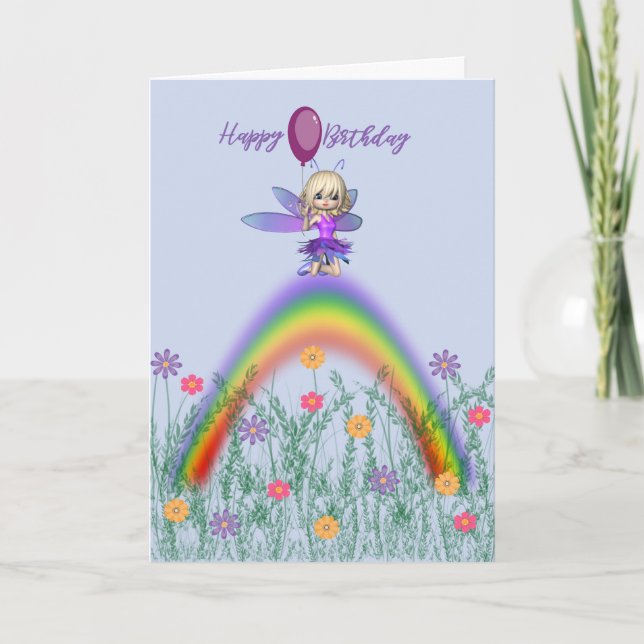 Little Fairy Geburtstag wünscht sich ein Kind. Karte (Vorderseite)