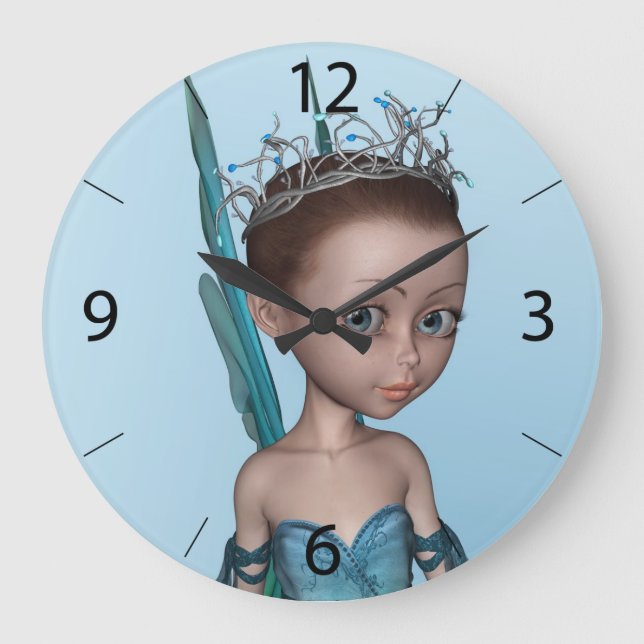 Little Fairy Große Wanduhr (Vorderseite)