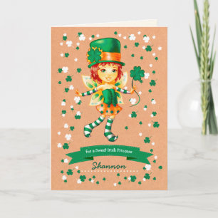 Little Fairy Irish Girl Custom St. Patrick's Day Karte
