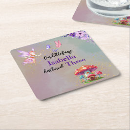 Little Fairy Mushroom House Butterflies Any Age Rechteckiger Pappuntersetzer