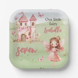 Little Fairy Pink Castle Butterfly Any Age Pappteller