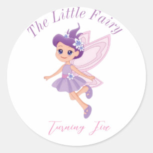 Little Fairy Pink Girls Einladung zum Geburtstag Runder Aufkleber