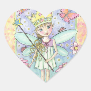 Little Fairy Princess Heart Stickers