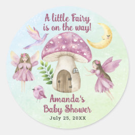 Little Fairy Whimsical Baby Shower Runder Aufkleber