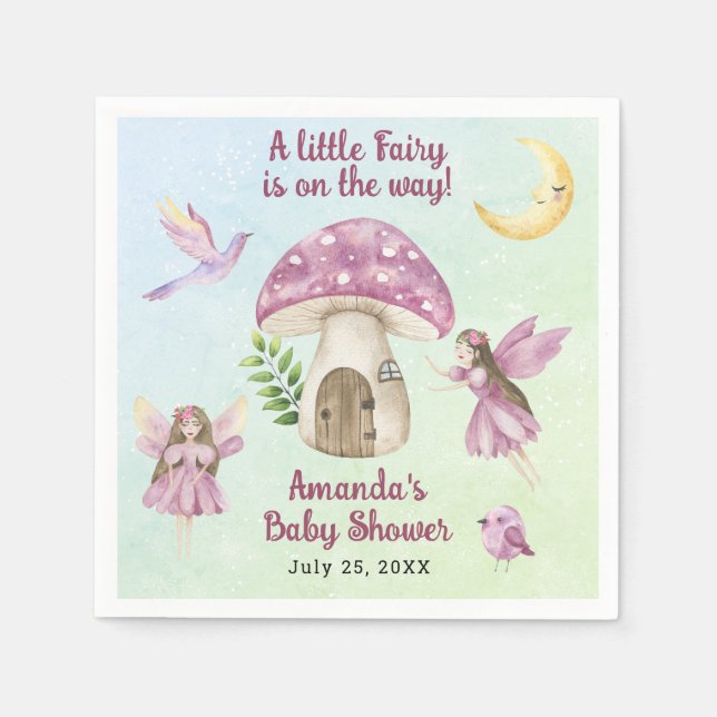 Little Fairy Whimsical Baby Shower Serviette (Vorderseite)