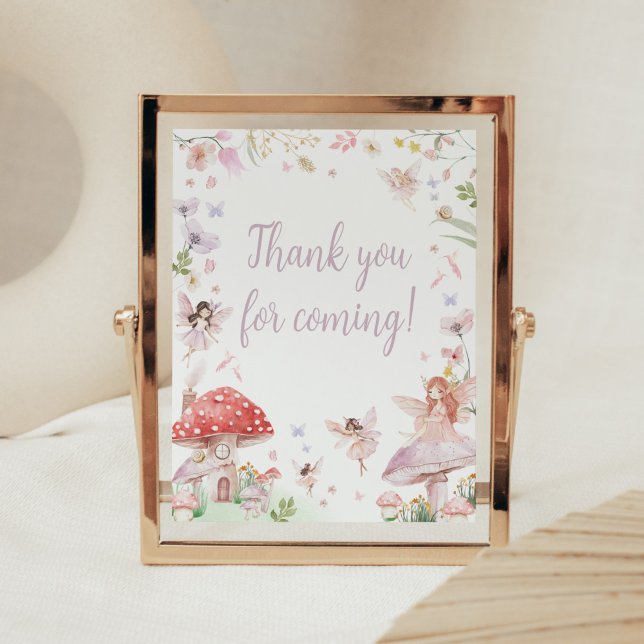 Little Fairy Whimsical Danke, dass du gekommen bis Poster (Whimsical Little Fairy Baby Shower Thank you for Coming Sign)